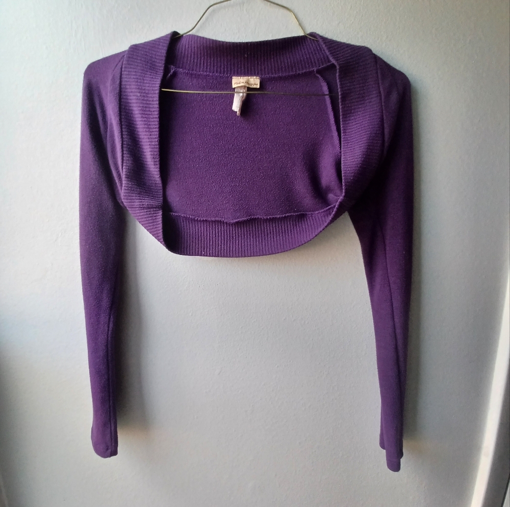 Grape Purple Bolero Sleeves Cover Up